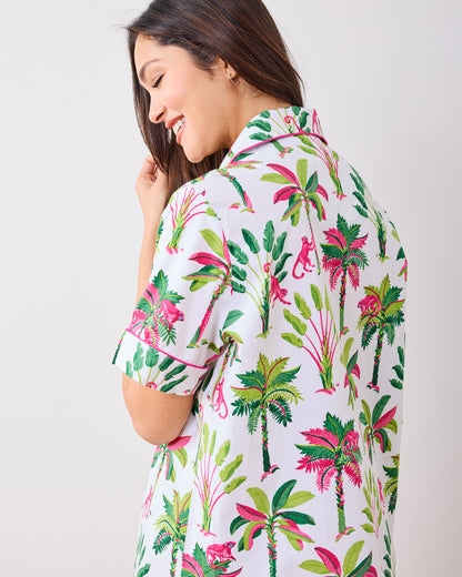 Royal Palms - Short PJ Set - Pink Basil