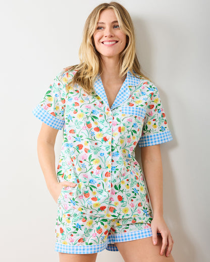 Strawberry Vines - Short PJ Set - Cloud
