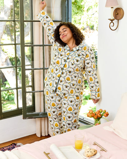 Sweet Bee - Long PJ Set - Cream