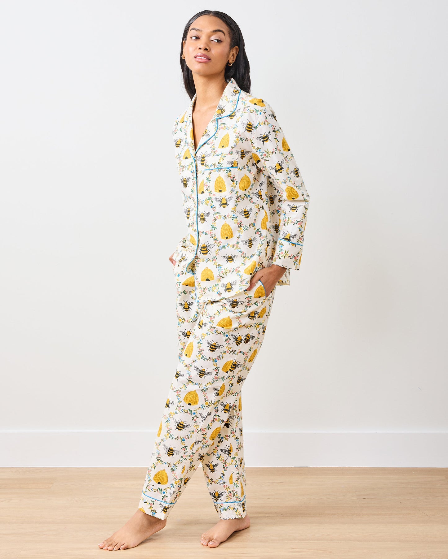 Sweet Bee - Tall Long PJ Set - Cream