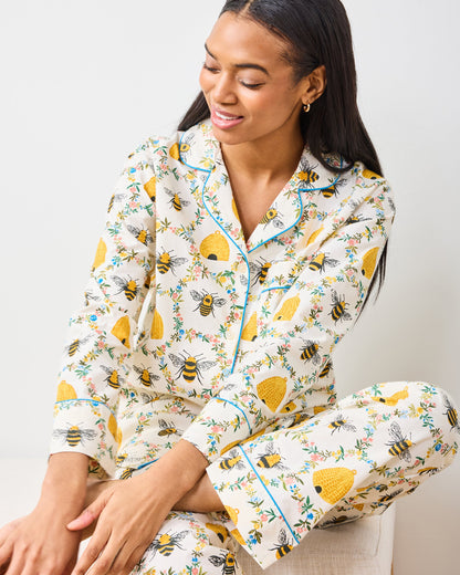 Sweet Bee - Tall Long PJ Set - Cream