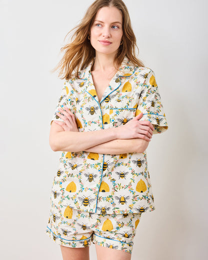Sweet Bee - Petite Short PJ Set - Cream