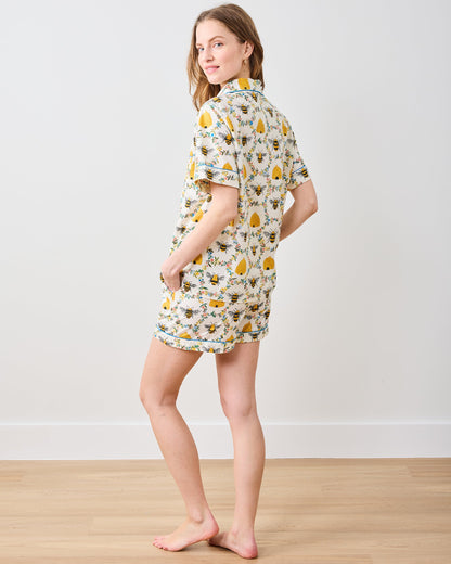 Sweet Bee - Petite Short PJ Set - Cream