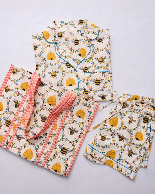 Sweet Bee - Short Weekend Gift Set - Cream