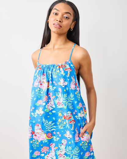 Tea Party - Cami Nightgown - Soft Cobalt