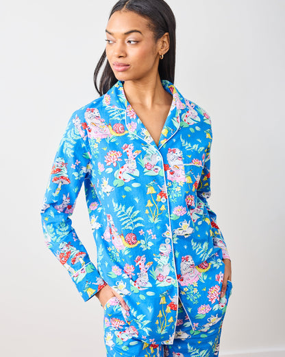 Tea Party - Long PJ Set - Soft Cobalt