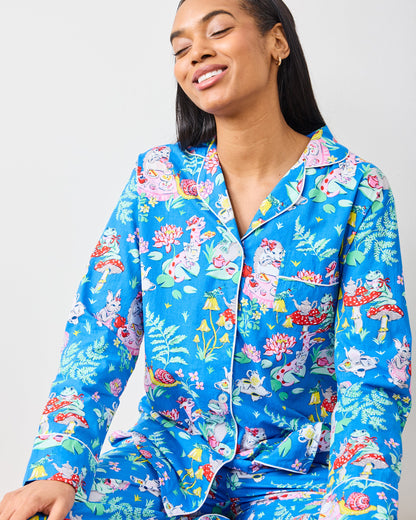 Tea Party - Long PJ Set - Soft Cobalt