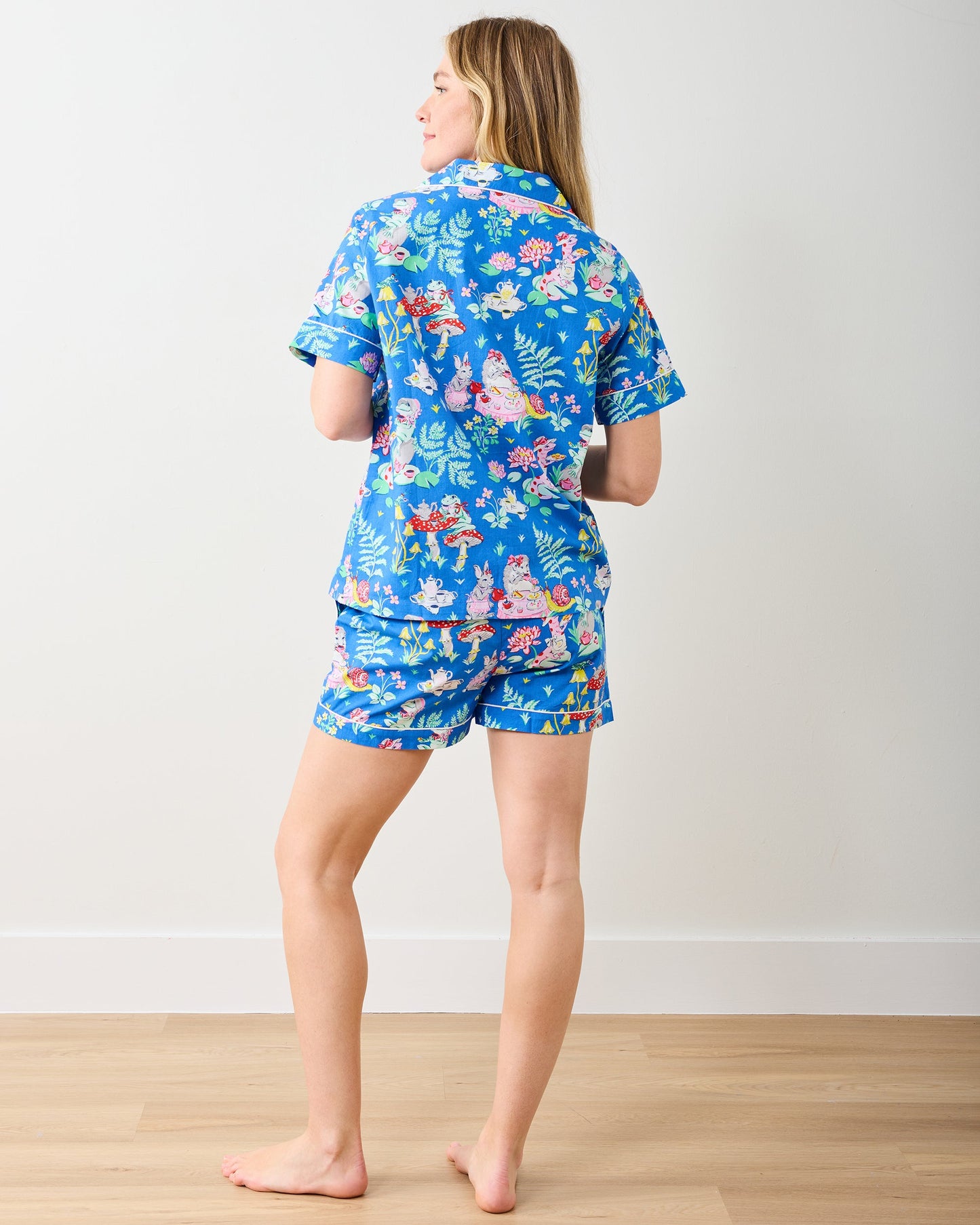 Tea Party - Short PJ Set -  Soft Cobalt