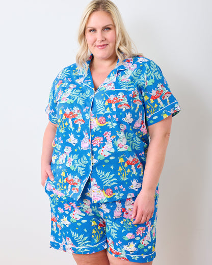 Tea Party - Short PJ Set -  Soft Cobalt