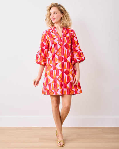 Underwater Mosaic - Isabella Dress - Pink Crush