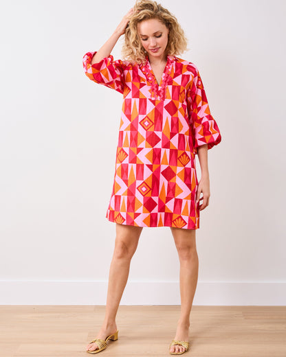 Underwater Mosaic - Isabella Dress - Pink Crush