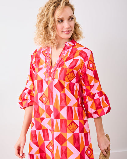 Underwater Mosaic - Isabella Dress - Pink Crush