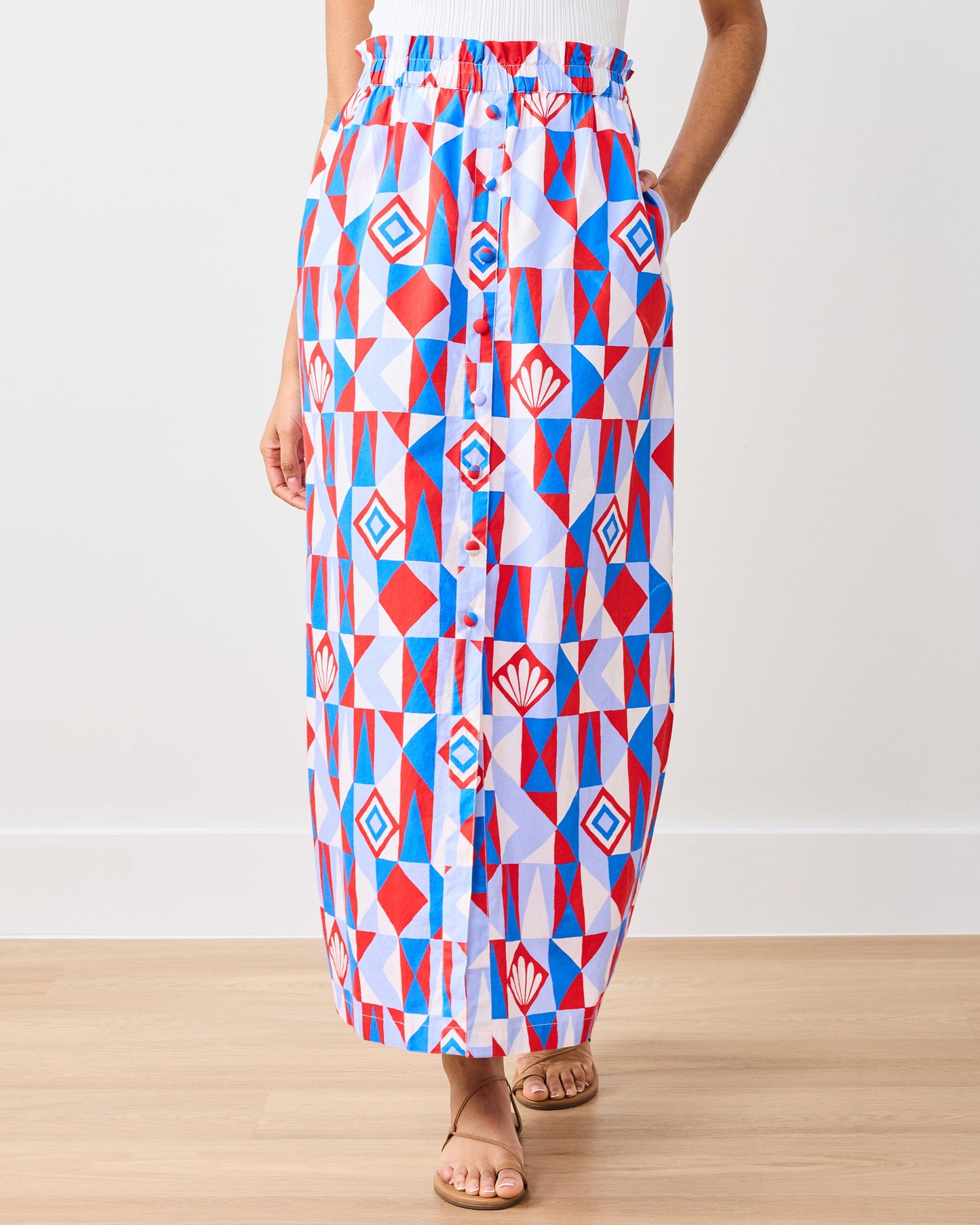 Underwater Mosaic - Escape Skirt - Retro Red