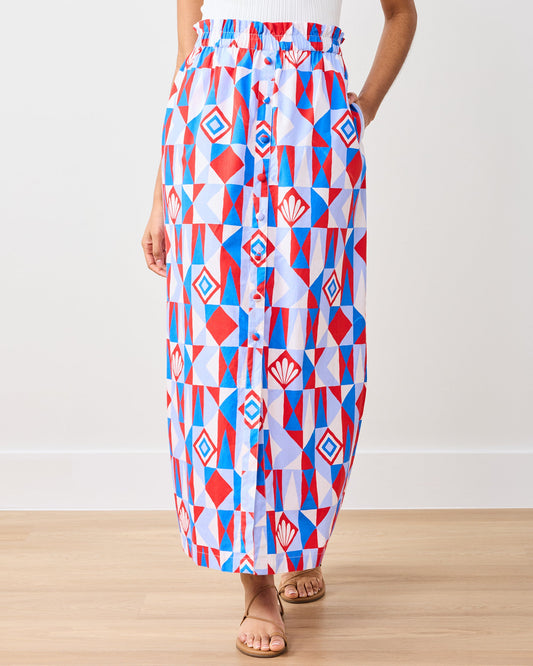 Underwater Mosaic - Escape Skirt - Retro Red