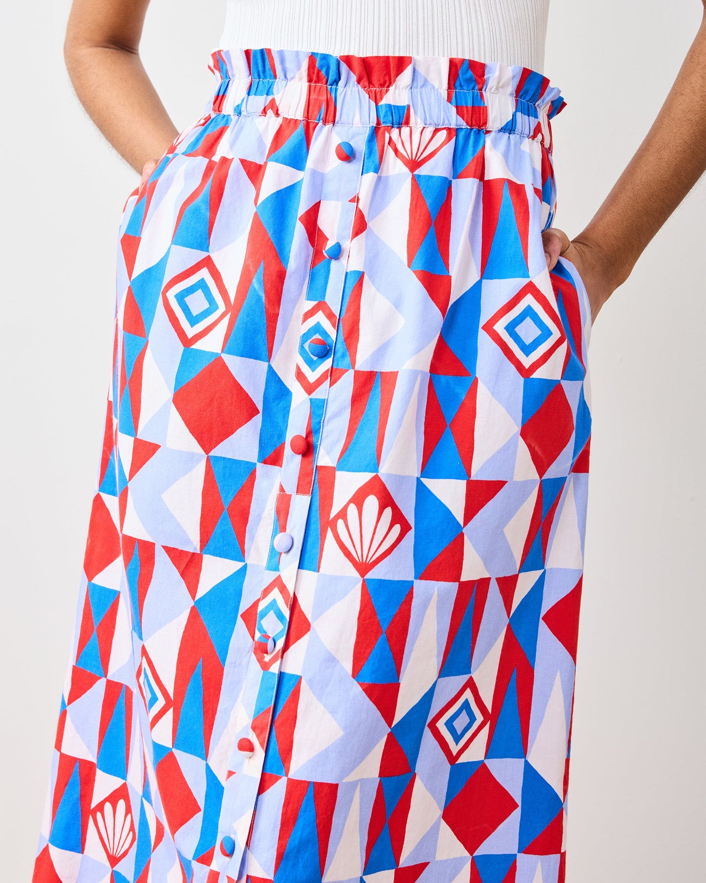 Underwater Mosaic - Escape Skirt - Retro Red