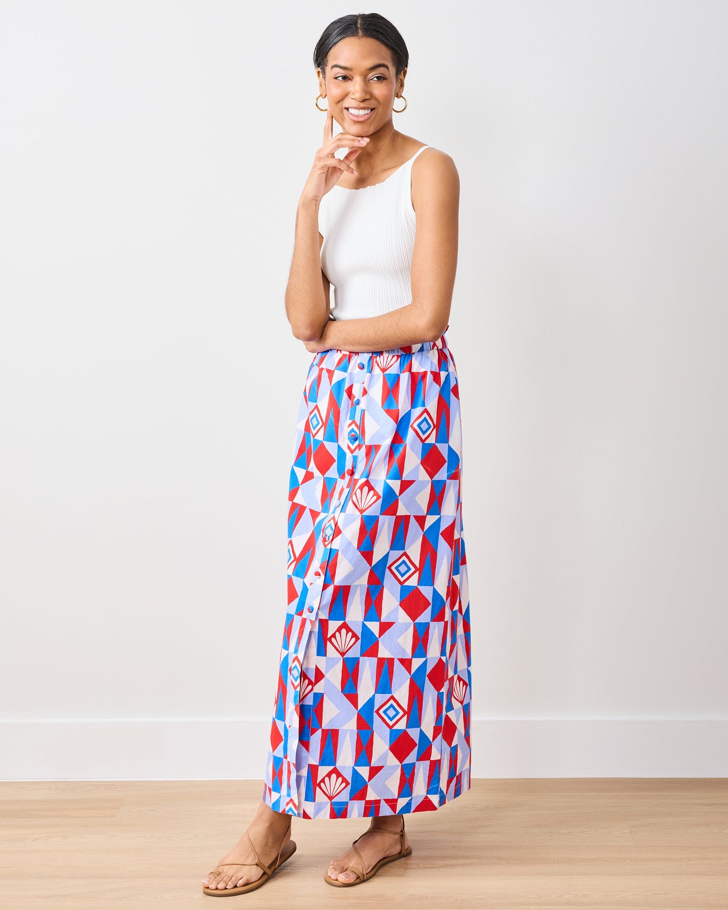 Underwater Mosaic - Escape Skirt - Retro Red