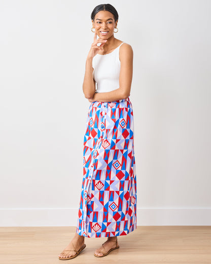 Underwater Mosaic - Escape Skirt - Retro Red