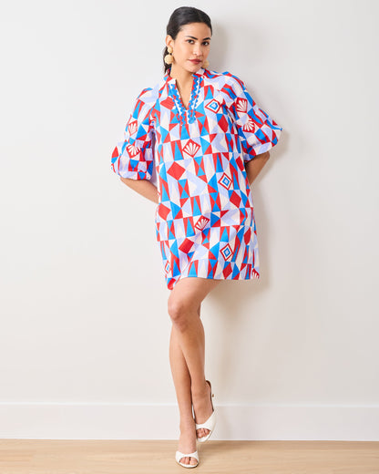 Underwater Mosaic - Isabella Dress - Retro Red