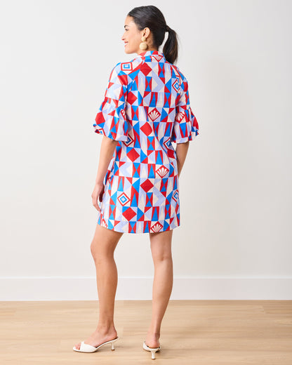 Underwater Mosaic - Isabella Dress - Retro Red