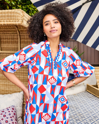 Underwater Mosaic - Isabella Dress - Retro Red