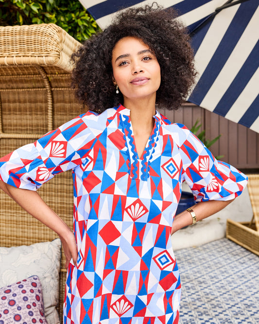 Underwater Mosaic - Isabella Dress - Retro Red