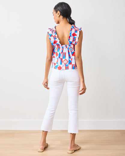 Underwater Mosaic - Maya Top - Retro Red