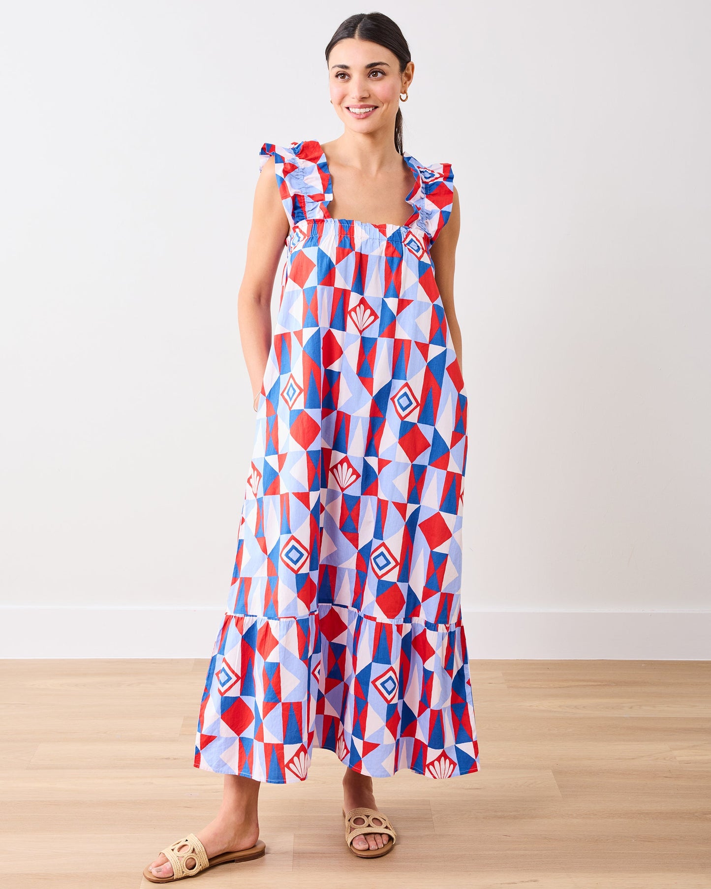 Underwater Mosaic - Serenity Dress - Retro Red