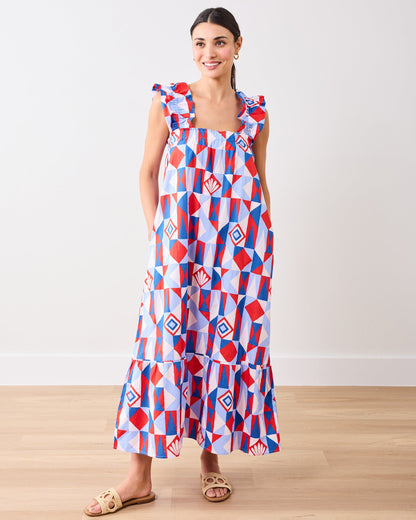 Underwater Mosaic - Serenity Dress - Retro Red