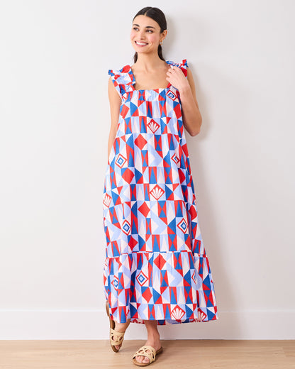 Underwater Mosaic - Serenity Dress - Retro Red