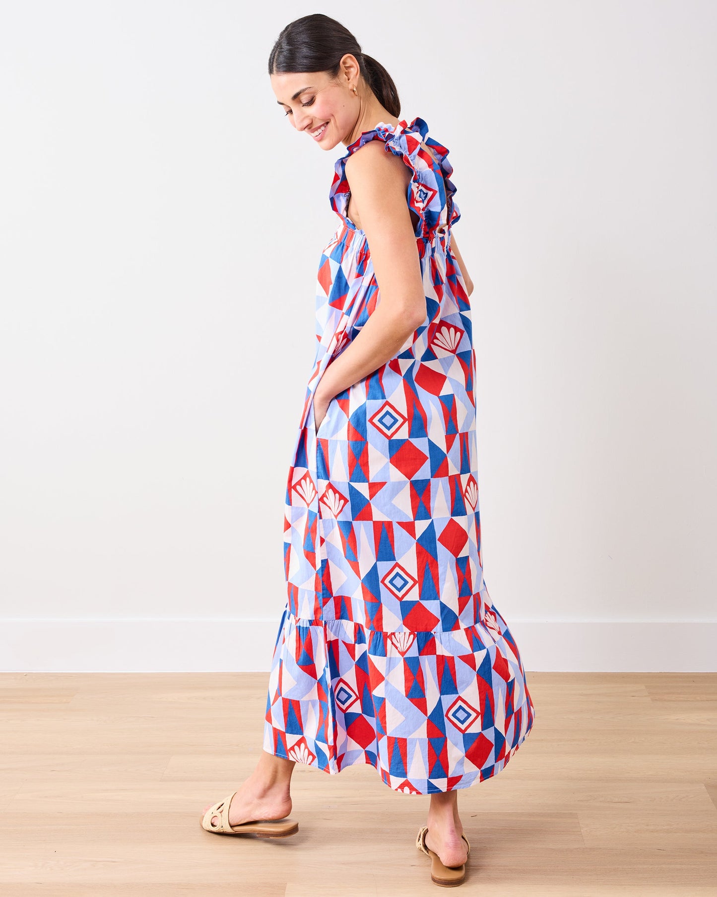 Underwater Mosaic - Serenity Dress - Retro Red