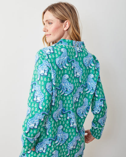 Tiger Queen - Petite Lightweight Flannel Long PJ Set - Jade