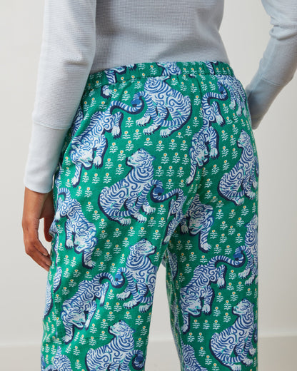 Tiger Queen - Petite Lightweight Flannel PJ Pants - Jade