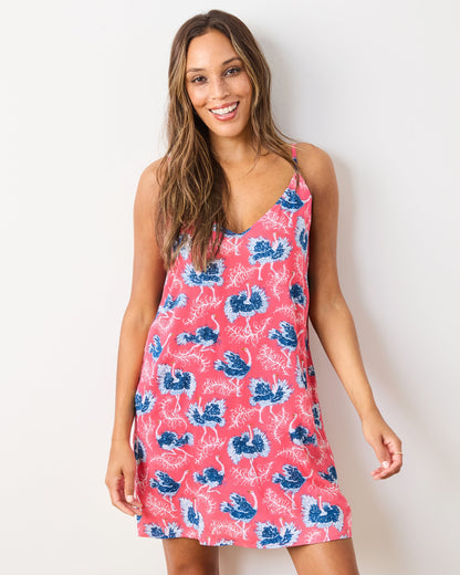 Ostrich Dance - Eco Satin Robe & Chic To Sleep Shortie - Fancy Pink