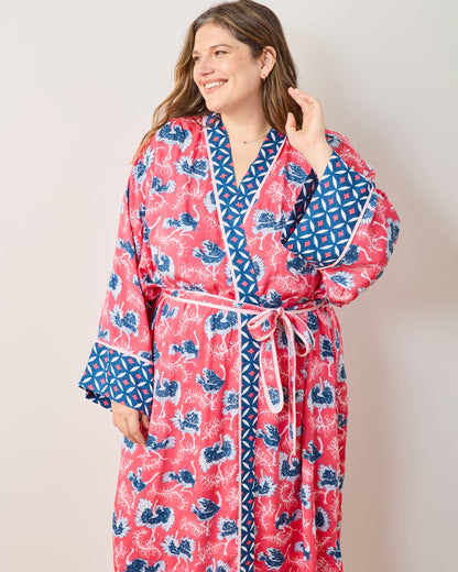 Ostrich Dance - Eco Satin Robe & Chic To Sleep Shortie - Fancy Pink