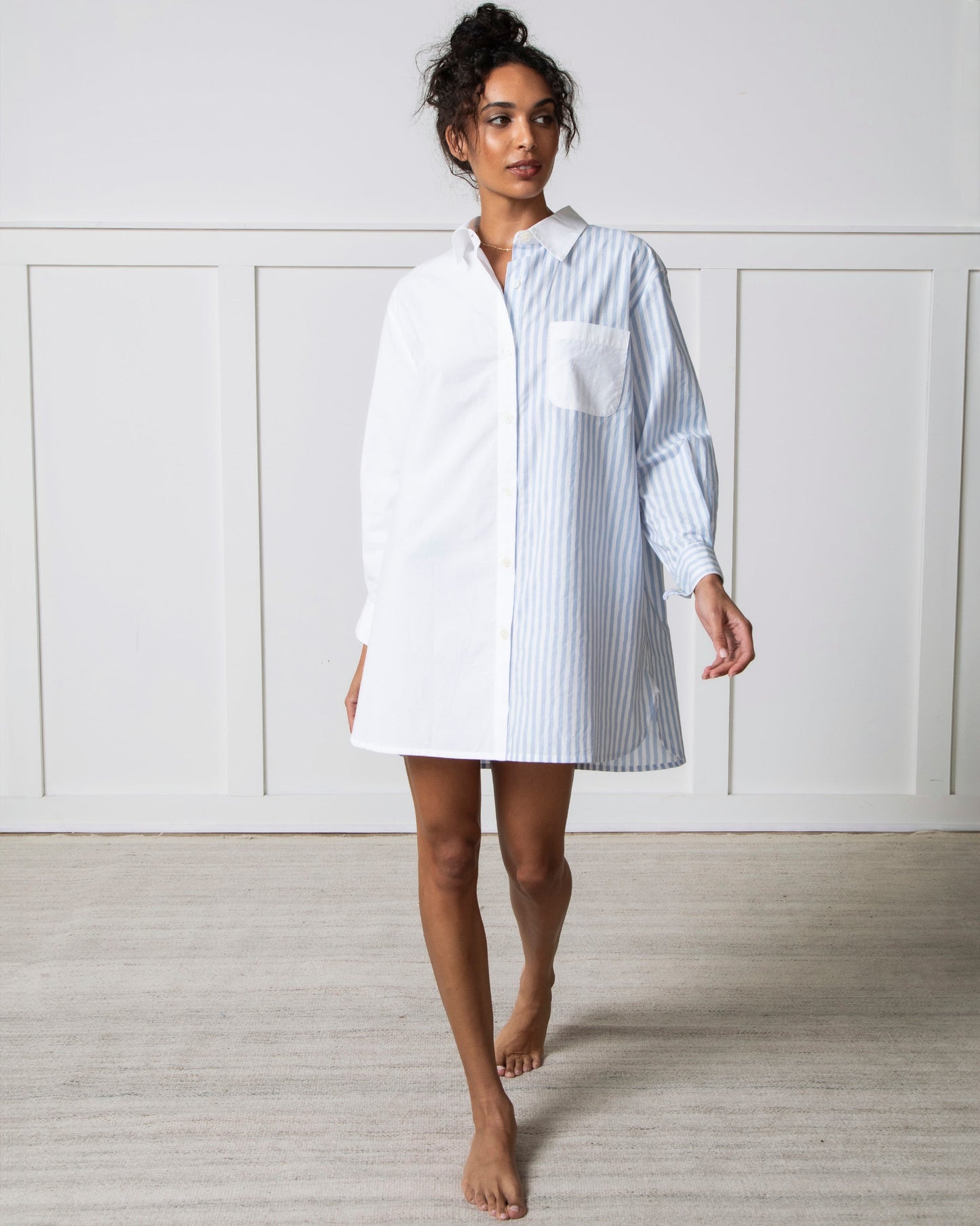 Weekend Stripes - Everyday Button Down - Blue Skies