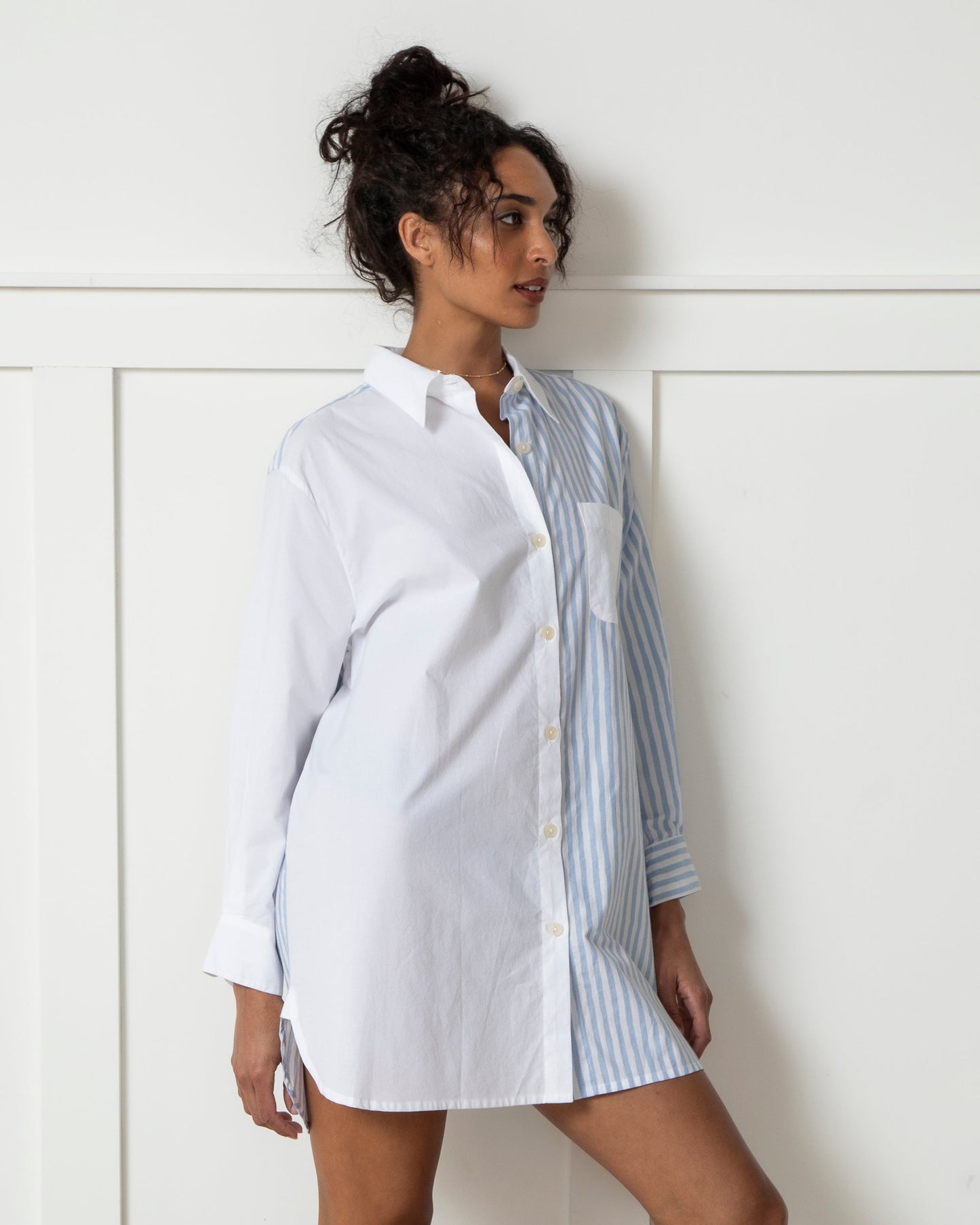 Weekend Stripes - Everyday Button Down - Blue Skies