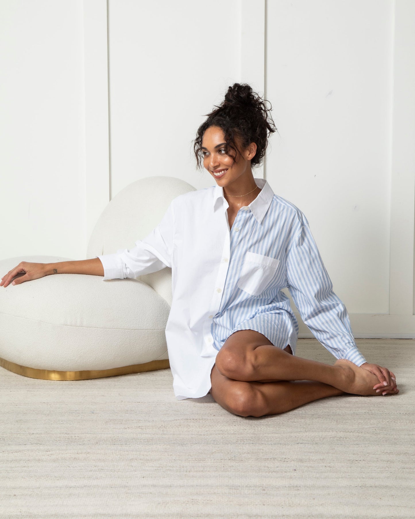 Weekend Stripes - Everyday Button Down - Blue Skies