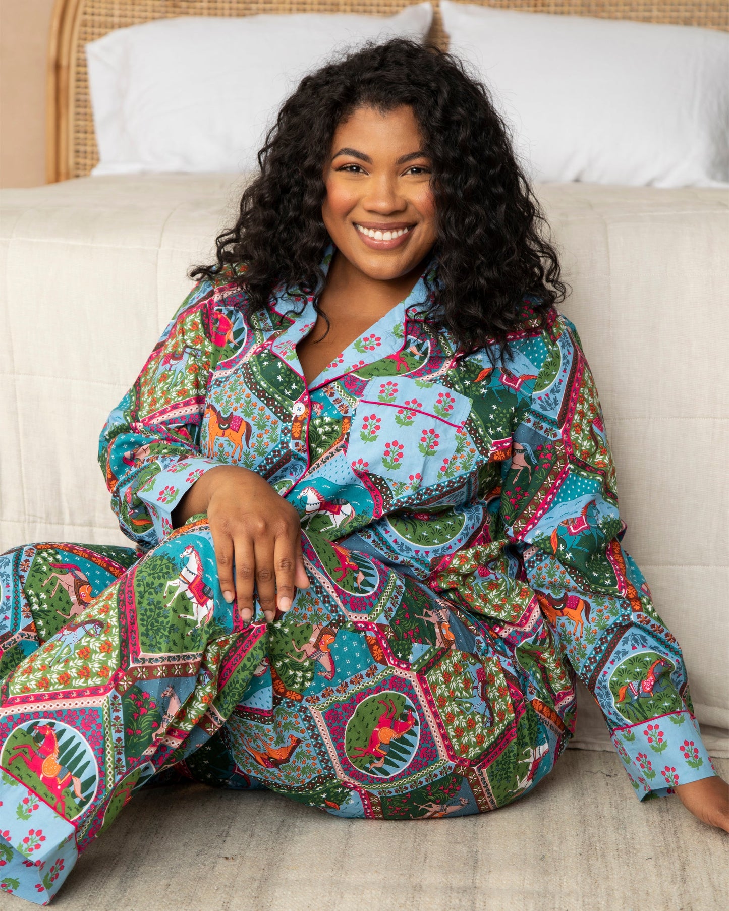 High Horse - Long PJ Set - Blush Denim