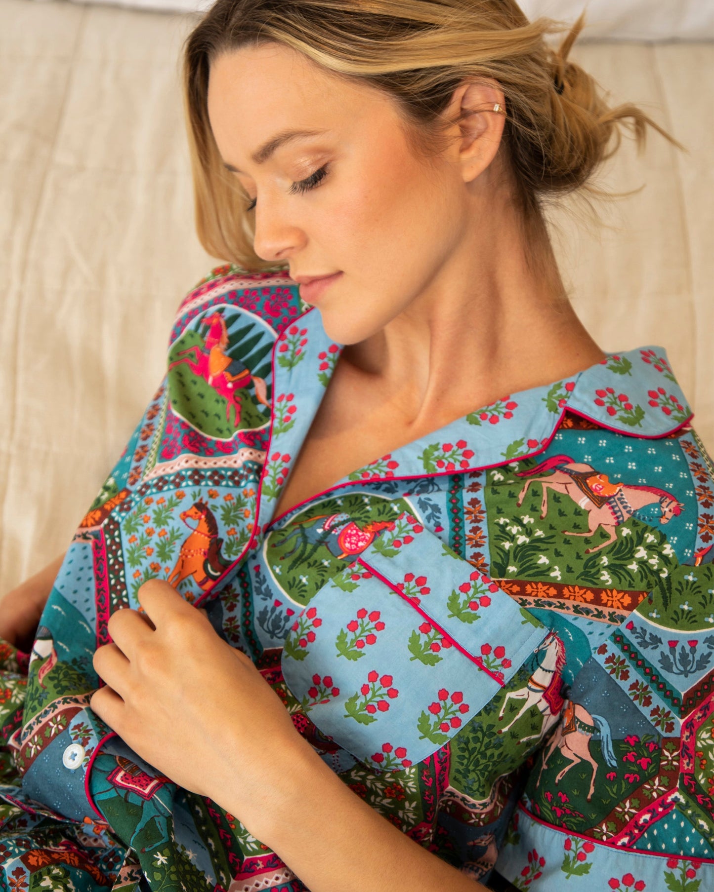 High Horse - Short PJ Set - Blush Denim