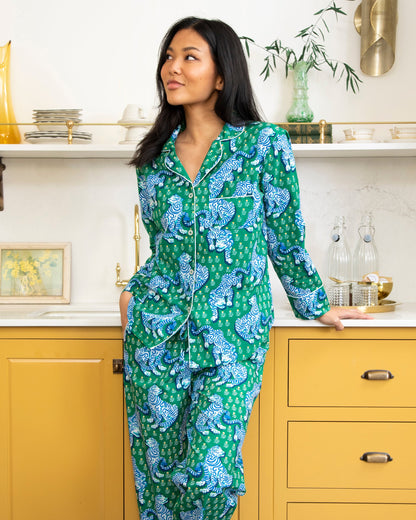Tiger Queen - Tall Long PJ Set - Jade