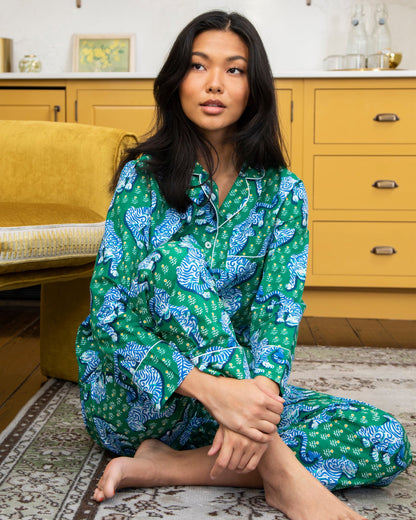 Tiger Queen - Petite Long PJ Set - Jade
