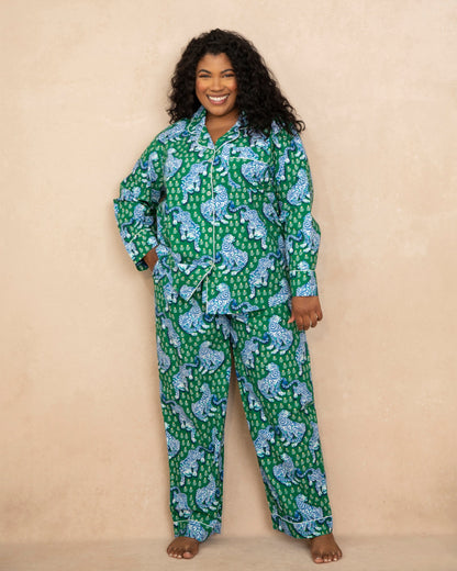 Tiger Queen - Long PJ Set - Jade