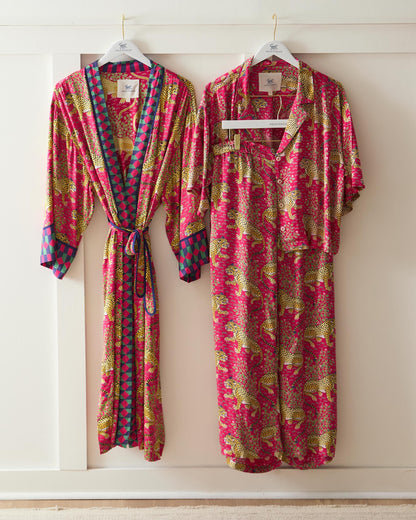 Bagheera - Eco Satin Wildest Dreams & Robe Set - Hot Pink