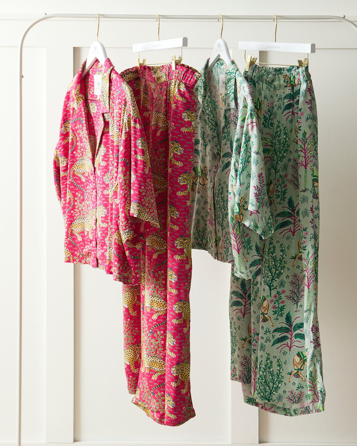 Camel's Courtyard & Bagheera - Eco Satin Wildest Dreams Set Bundle - Avocado/Hot Pink