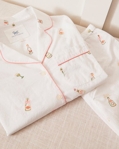 Bubbly Brunch - Short Sleeve & Cropped Pants Set - Cloud